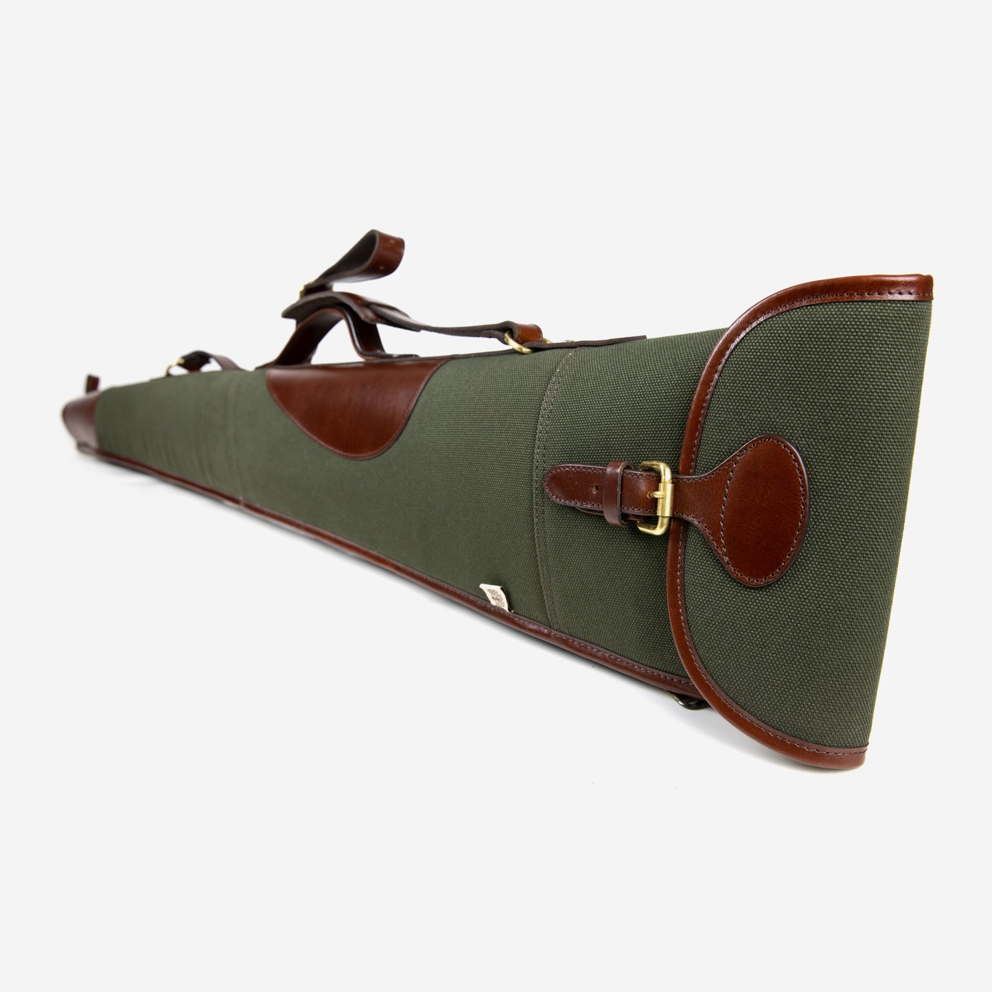 Teales Huntsman Brandy Leather and Forest Canvas Gun Slip up to 30″ – Buckle & Flap