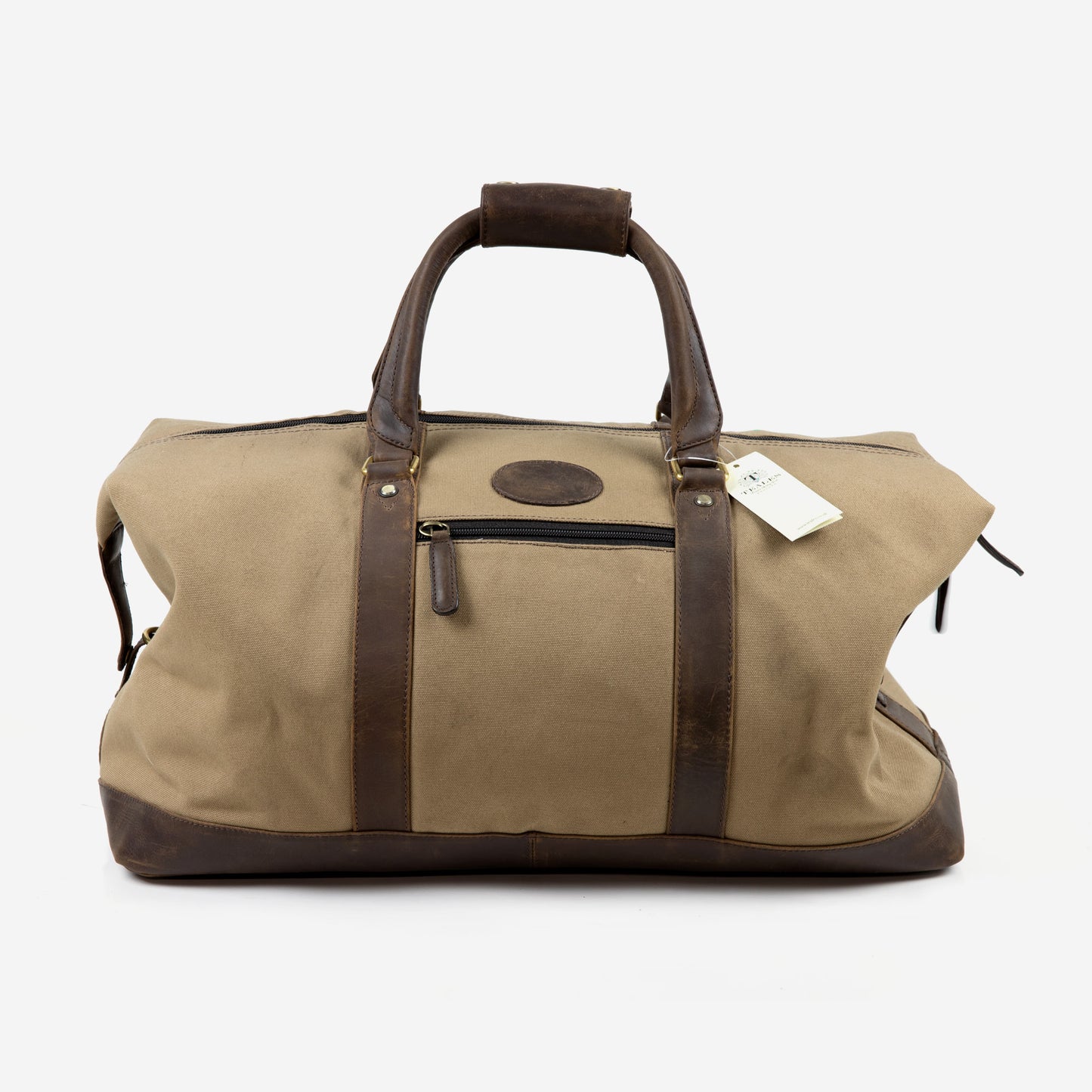 Teales Weekend Bag Khaki Canvas & Leather