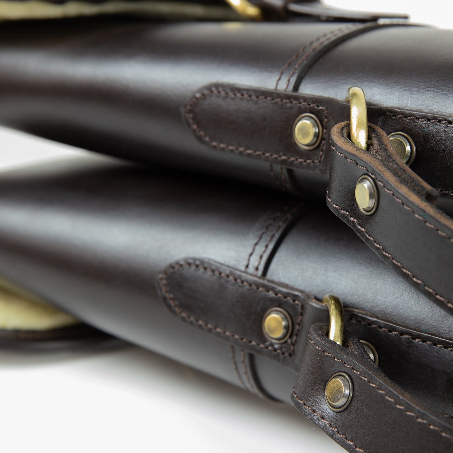 Teales Premier Leather Double Gun Slip up to 32" – Buckle & Flap – Dark Brown