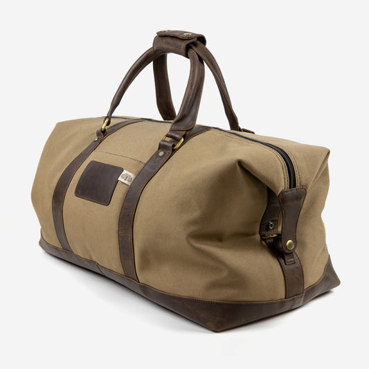 Teales Weekend Bag Khaki Canvas & Leather