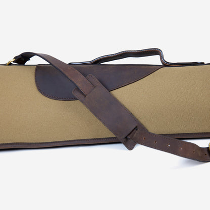 Teales Huntsman Oiled Leather and Khaki Canvas Gun Slip up to 30″ – Zip Around